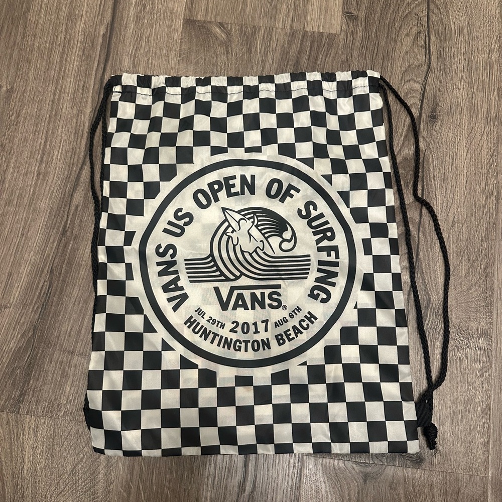 Never Used Vans US Open Checkered Drawstring Bag